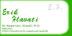 erik hlavati business card